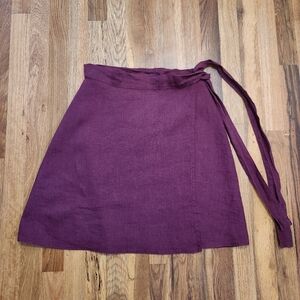 LenOk Linen Wrap Mini Skirt Sz S